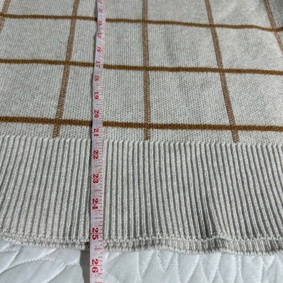 Madewell Pearldale Turtleneck Sweater Windowpane In Cream Size M cotton/wool - Picture 9 of 11